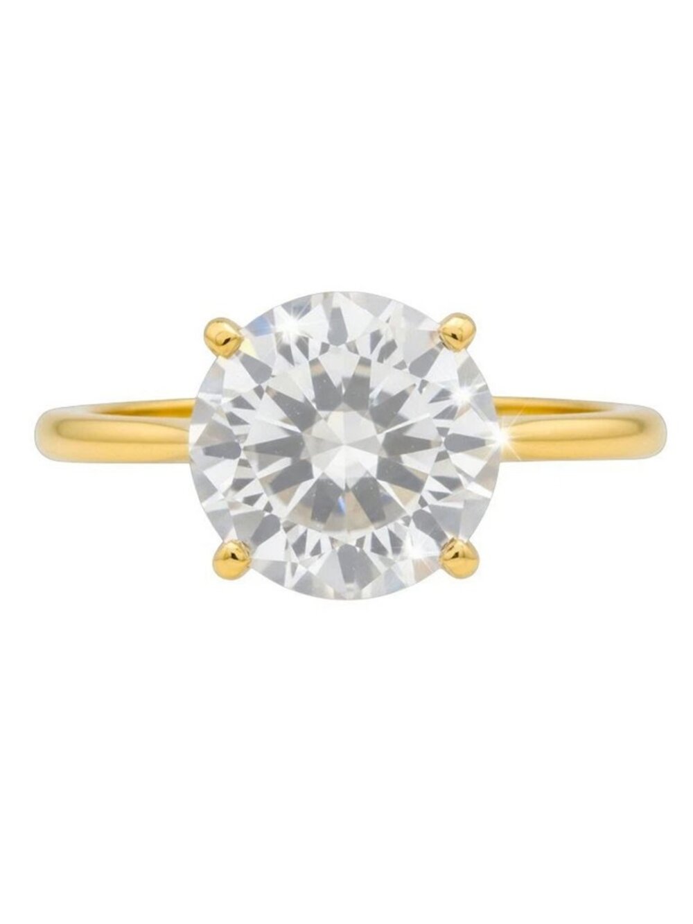Genuine 3.20 Cts White Sapphire Ring SOLID 10k Yellow Gold